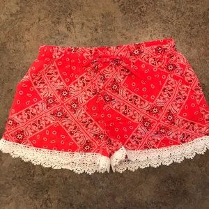 🔴 Red Bandana Shorts